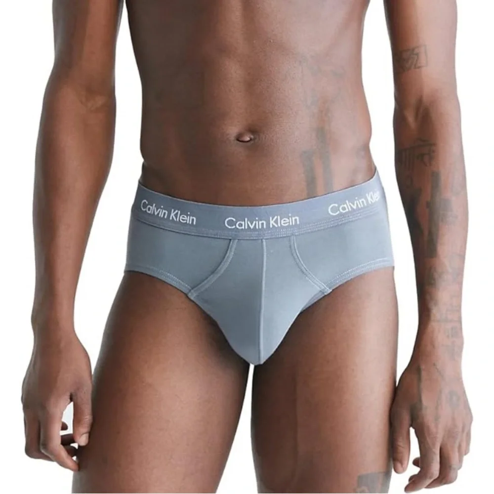 Mens Calvin Klein Underwear 3 Pack Briefs (Grey / Beige) Size XL XXL